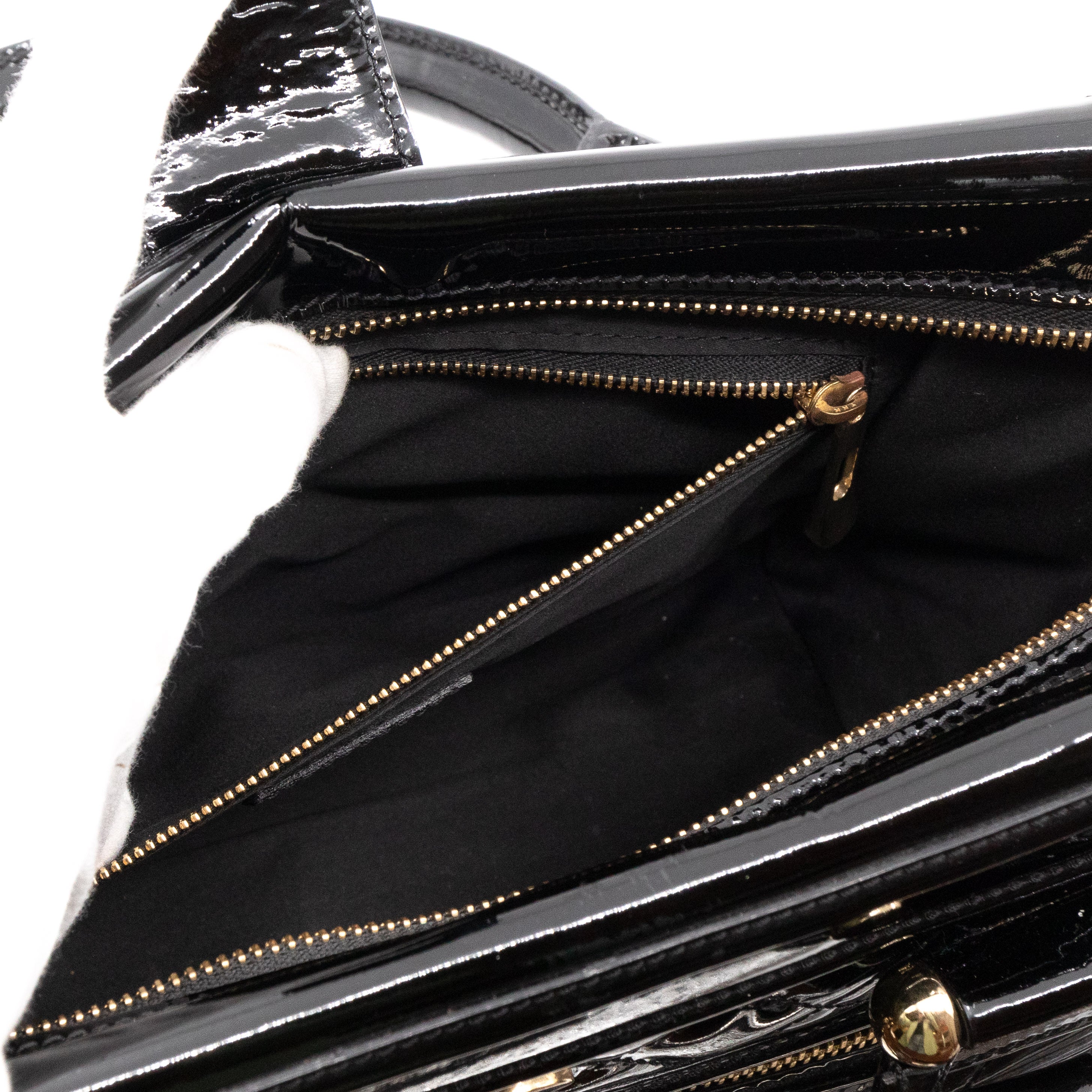 Mini Manor Bag Quilted Patent Leather Black