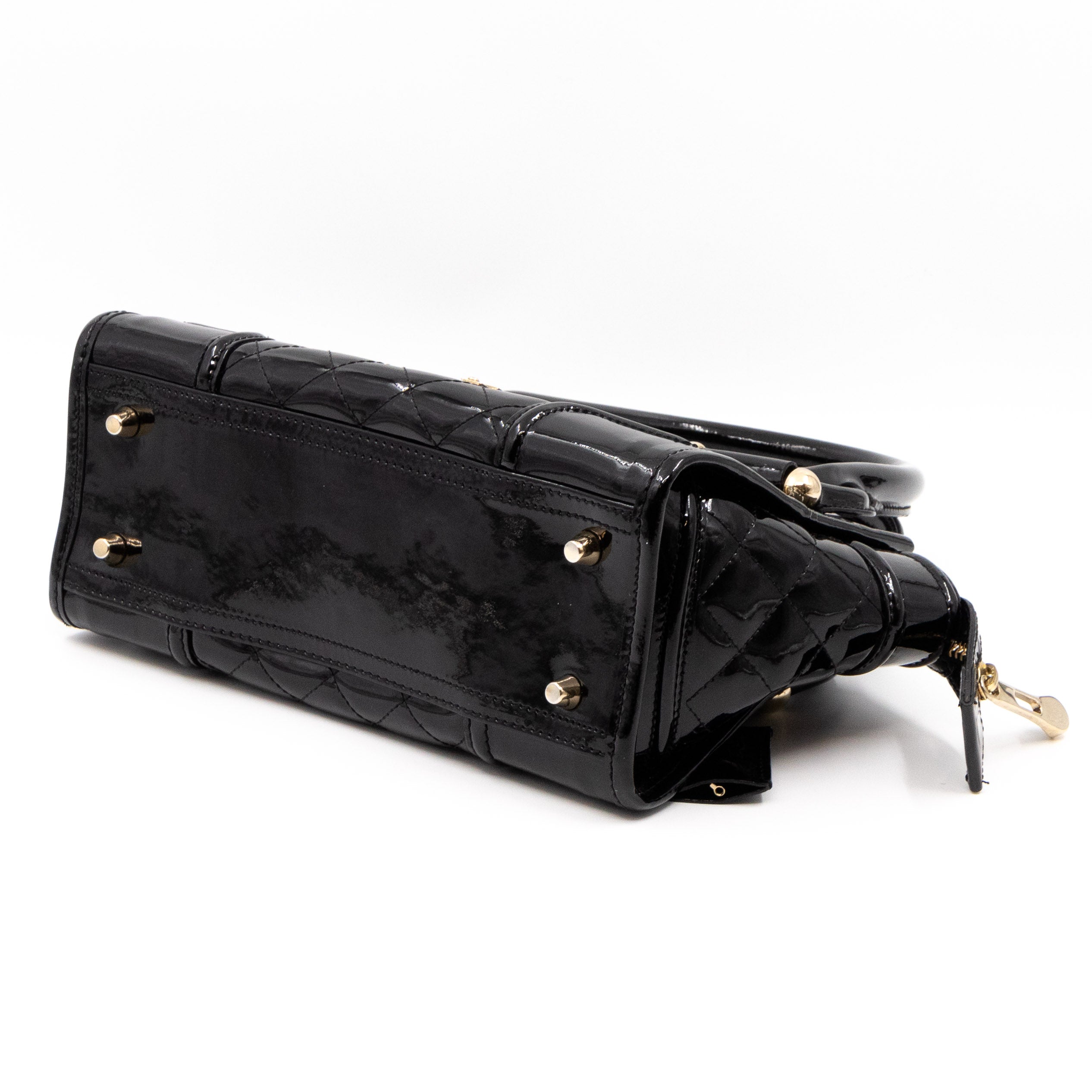 Mini Manor Bag Quilted Patent Leather Black