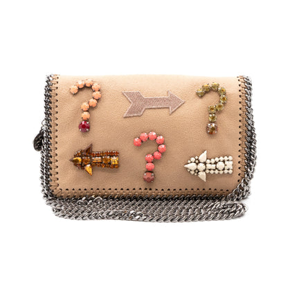 Falabella Small Crossbody Embellished Beige