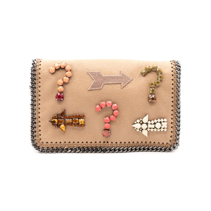 Falabella Small Crossbody Embellished Beige