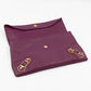 Metallic Edge Envelope Clutch Crossbody Purple Leather