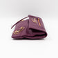 Metallic Edge Envelope Clutch Crossbody Purple Leather