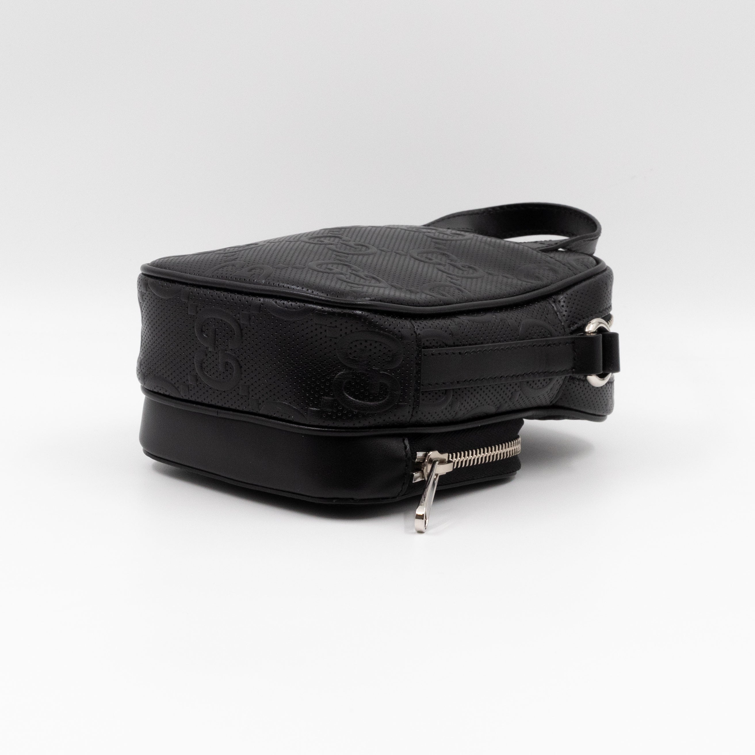 GG Embossed Mini Bag Black Leather