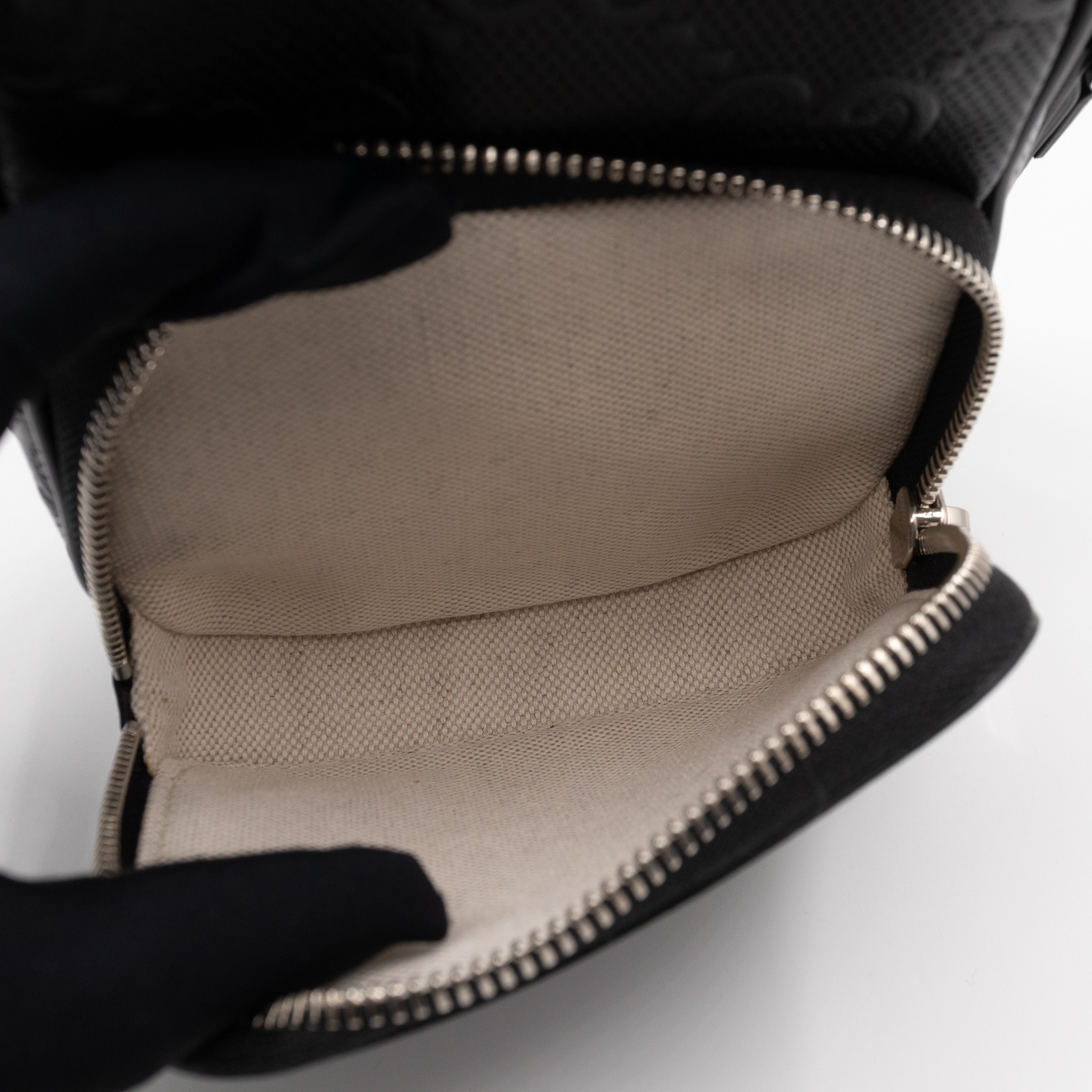 GG Embossed Mini Bag Black Leather