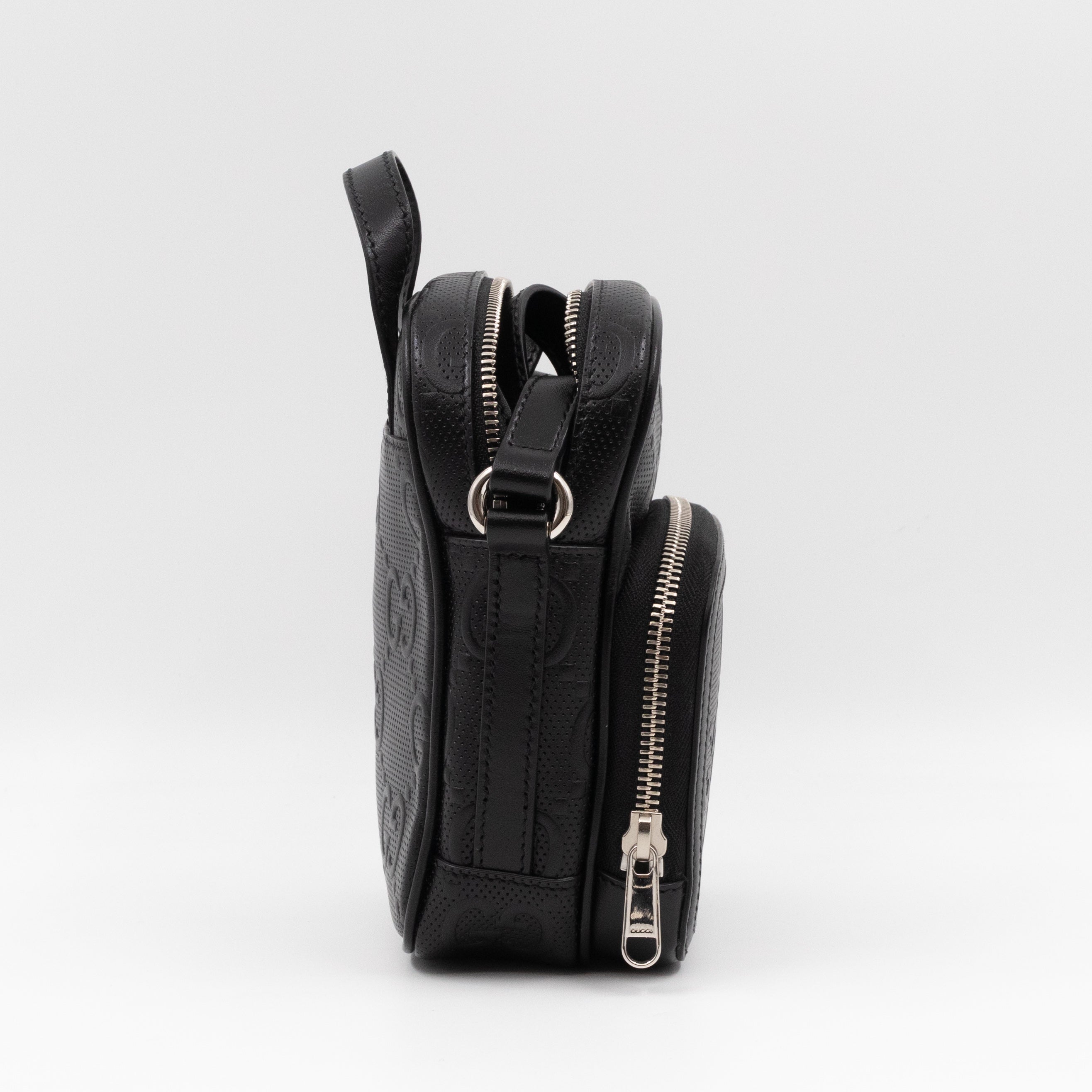 GG Embossed Mini Bag Black Leather