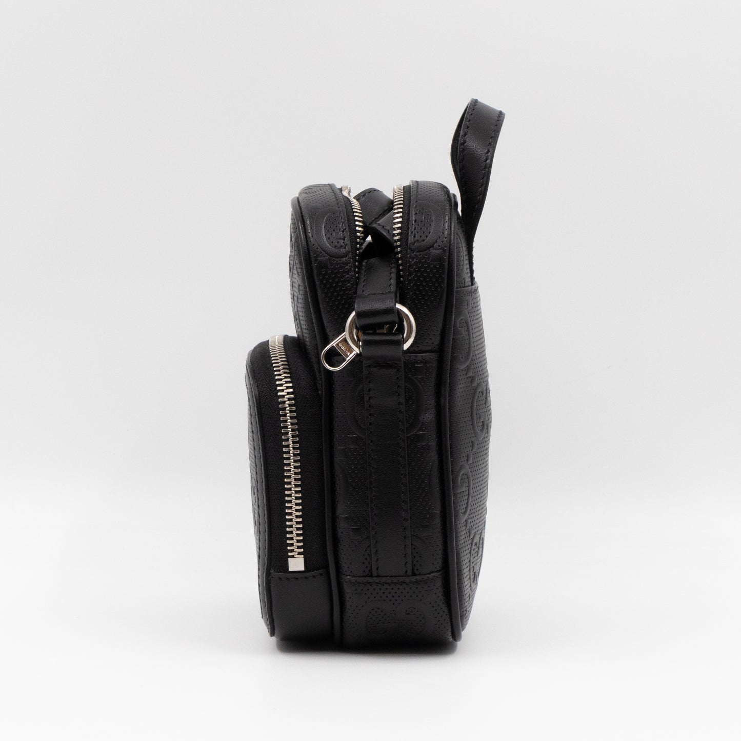 GG Embossed Mini Bag Black Leather