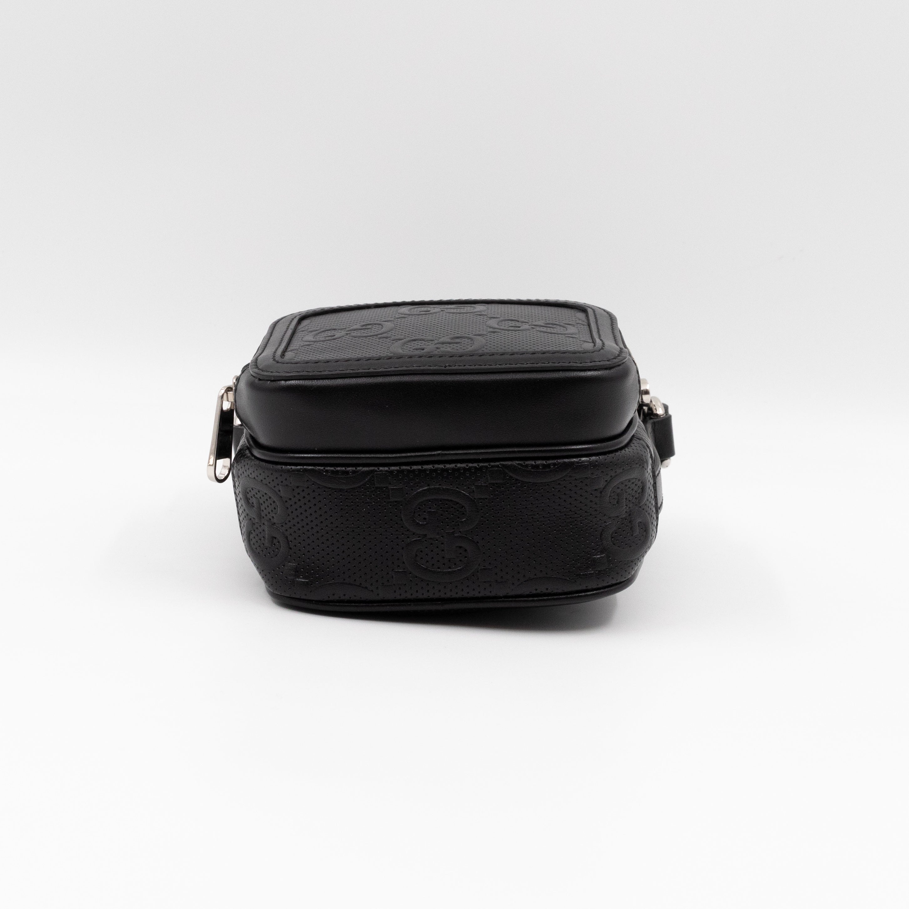 GG Embossed Mini Bag Black Leather