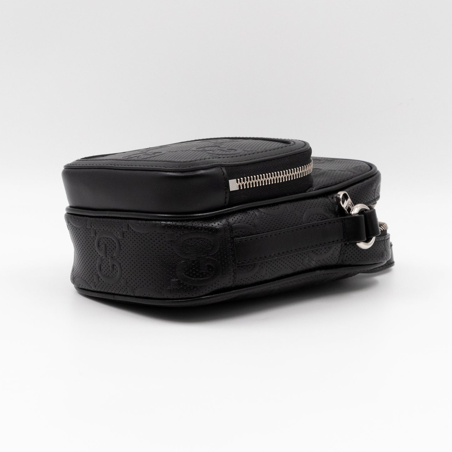 GG Embossed Mini Bag Black Leather