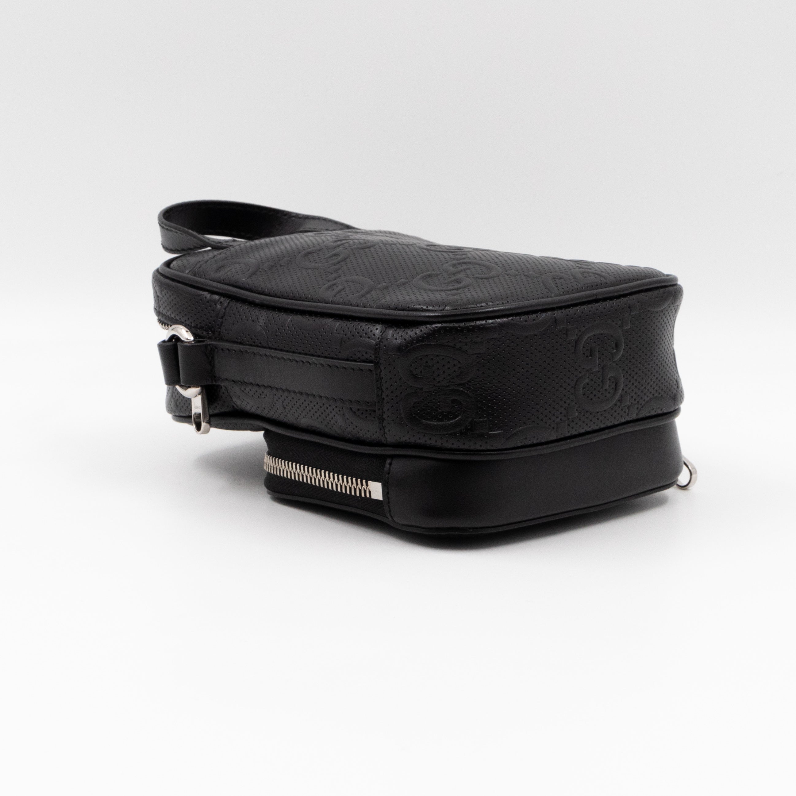 GG Embossed Mini Bag Black Leather