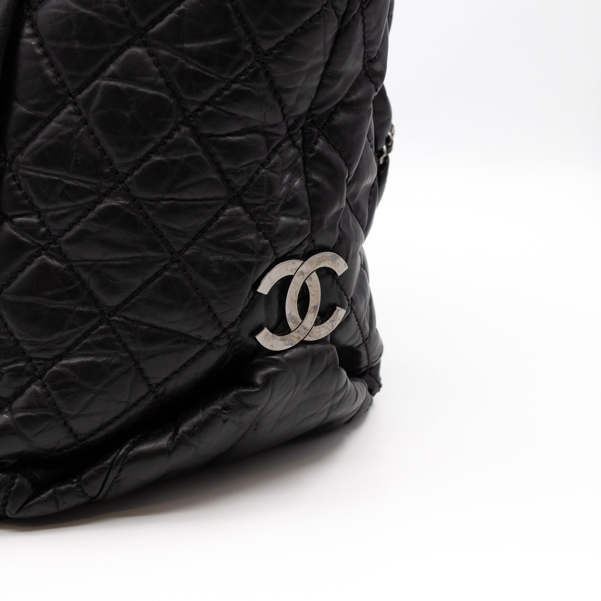 Chanel Classic Flap Braid Quilted Small Black Distressed Lambskin Shoulder  Bag