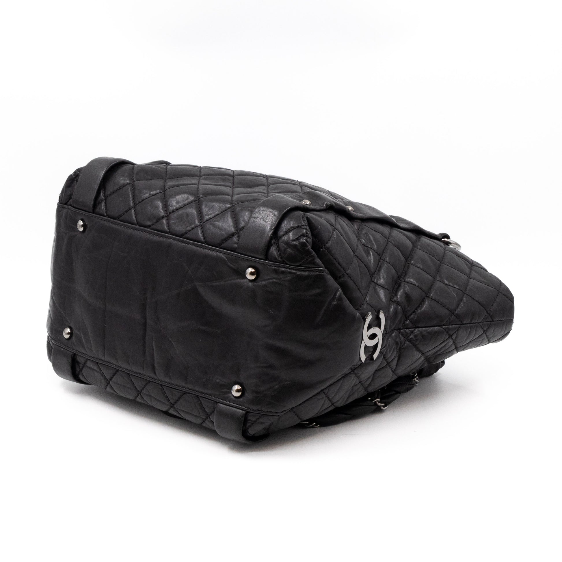 Chanel Classic Flap Braid Quilted Small Black Distressed Lambskin Shoulder  Bag