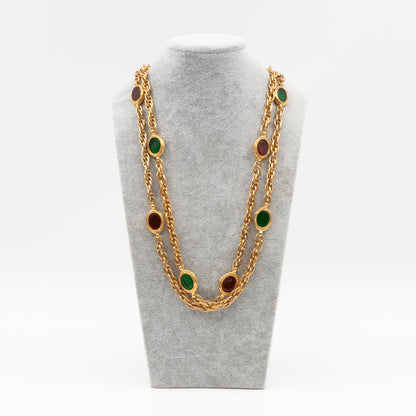 Gemstone Chain Vintage Necklace