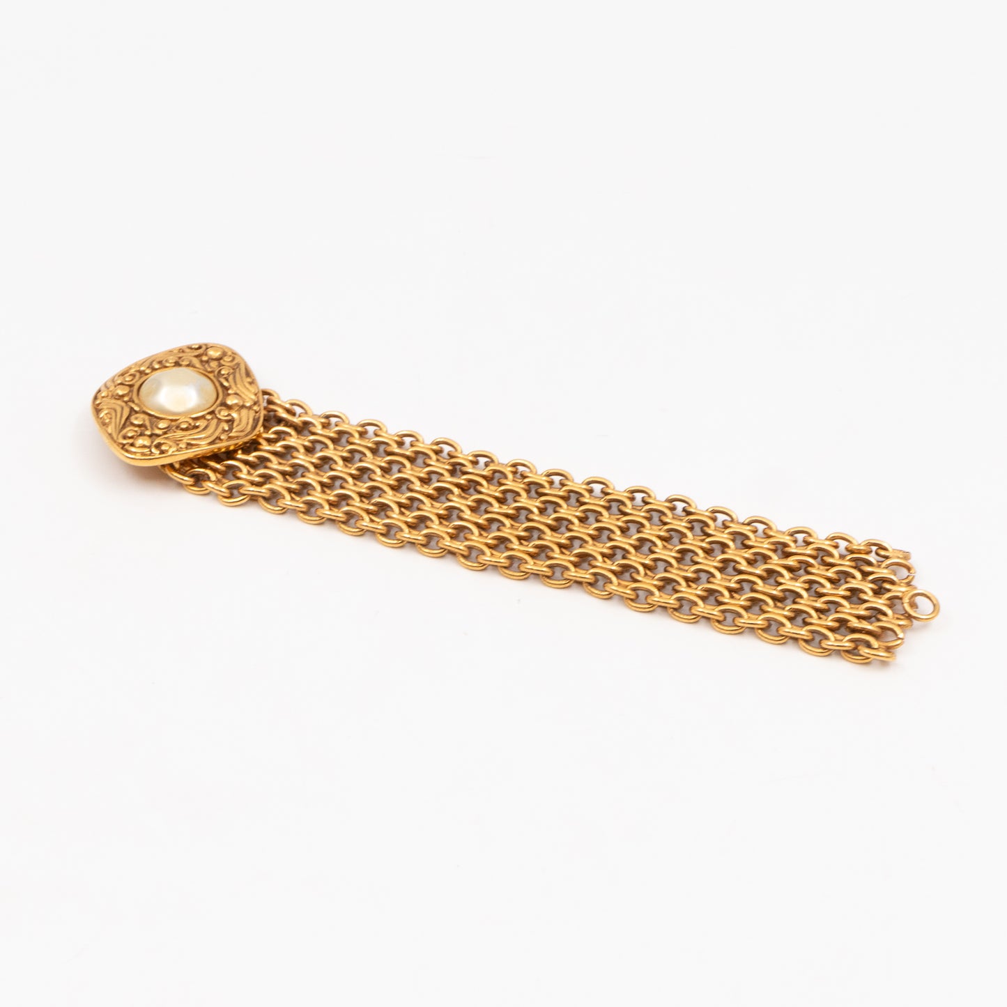 Byzantine-style Gold Chainlink Bracelet With Pearl