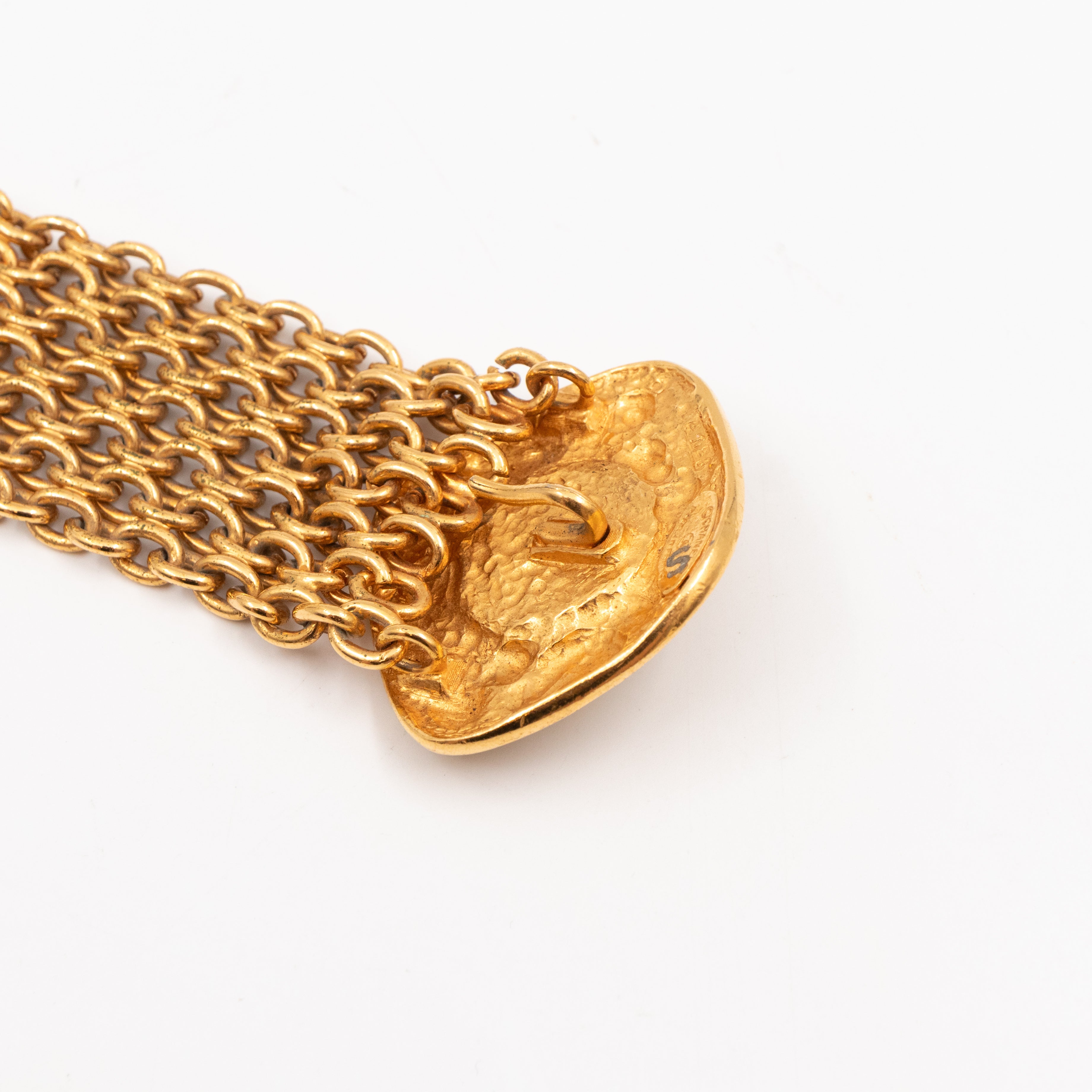 Byzantine-style Gold Chainlink Bracelet With Pearl