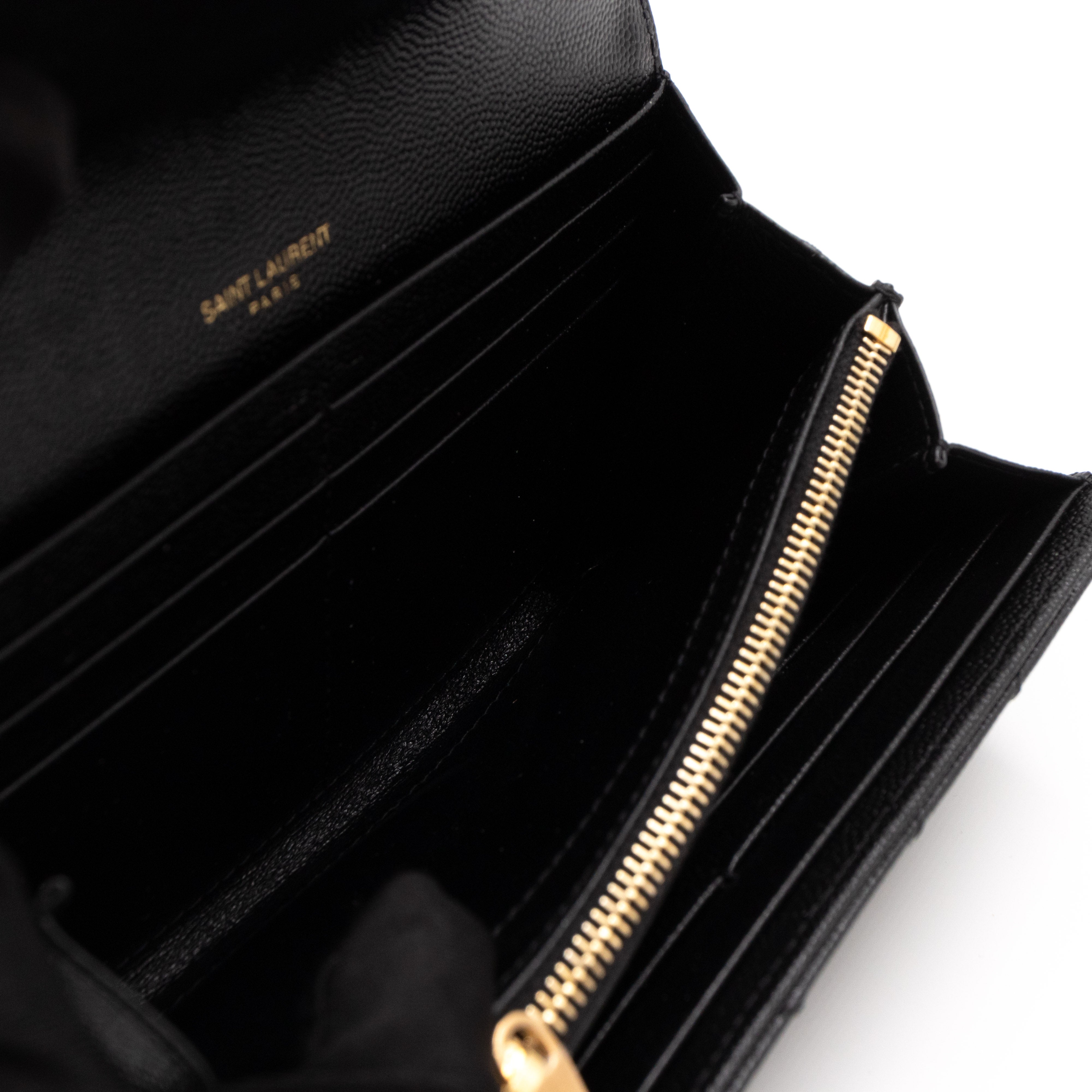 Cassandre Large Flap Wallet Black Leather