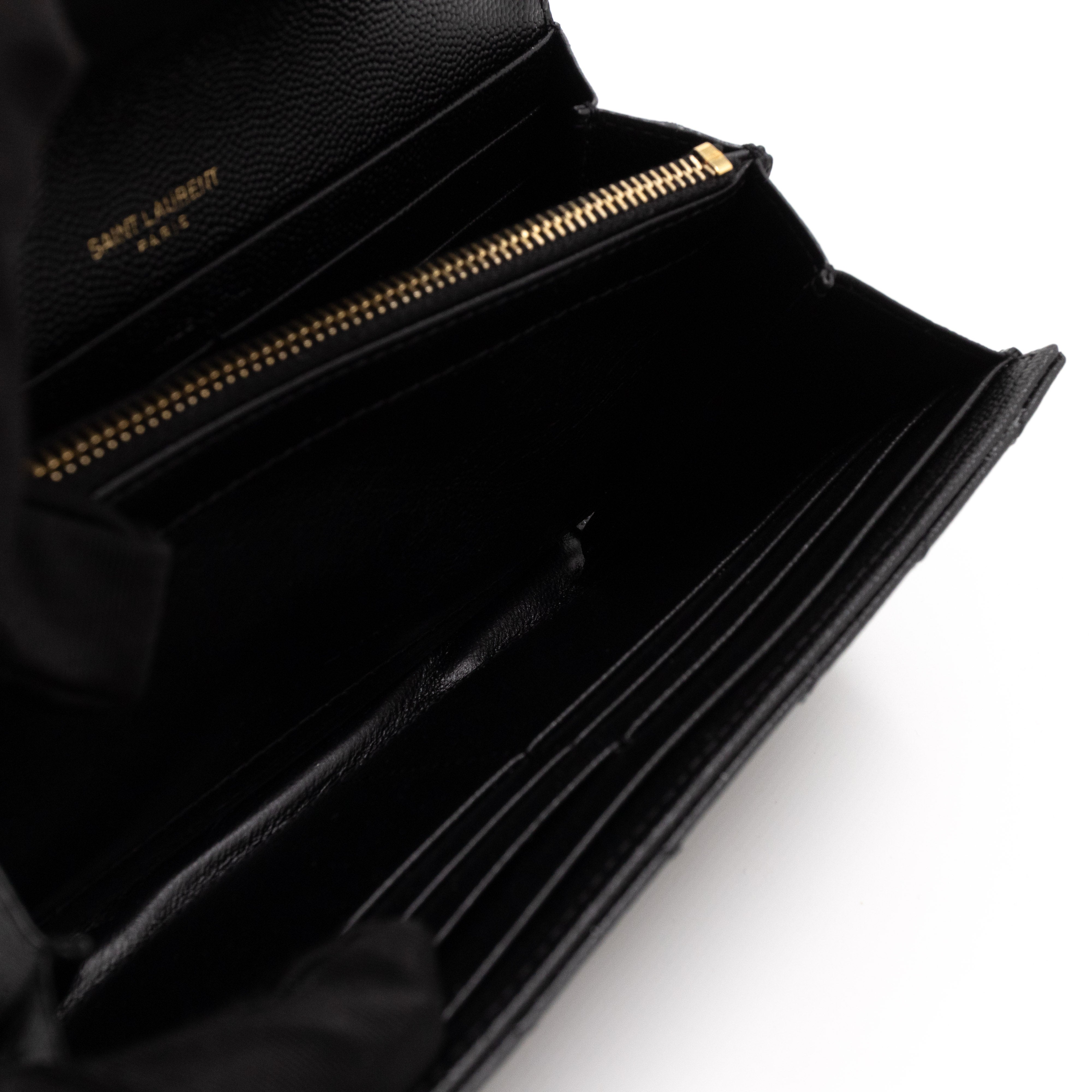 Cassandre Large Flap Wallet Black Leather