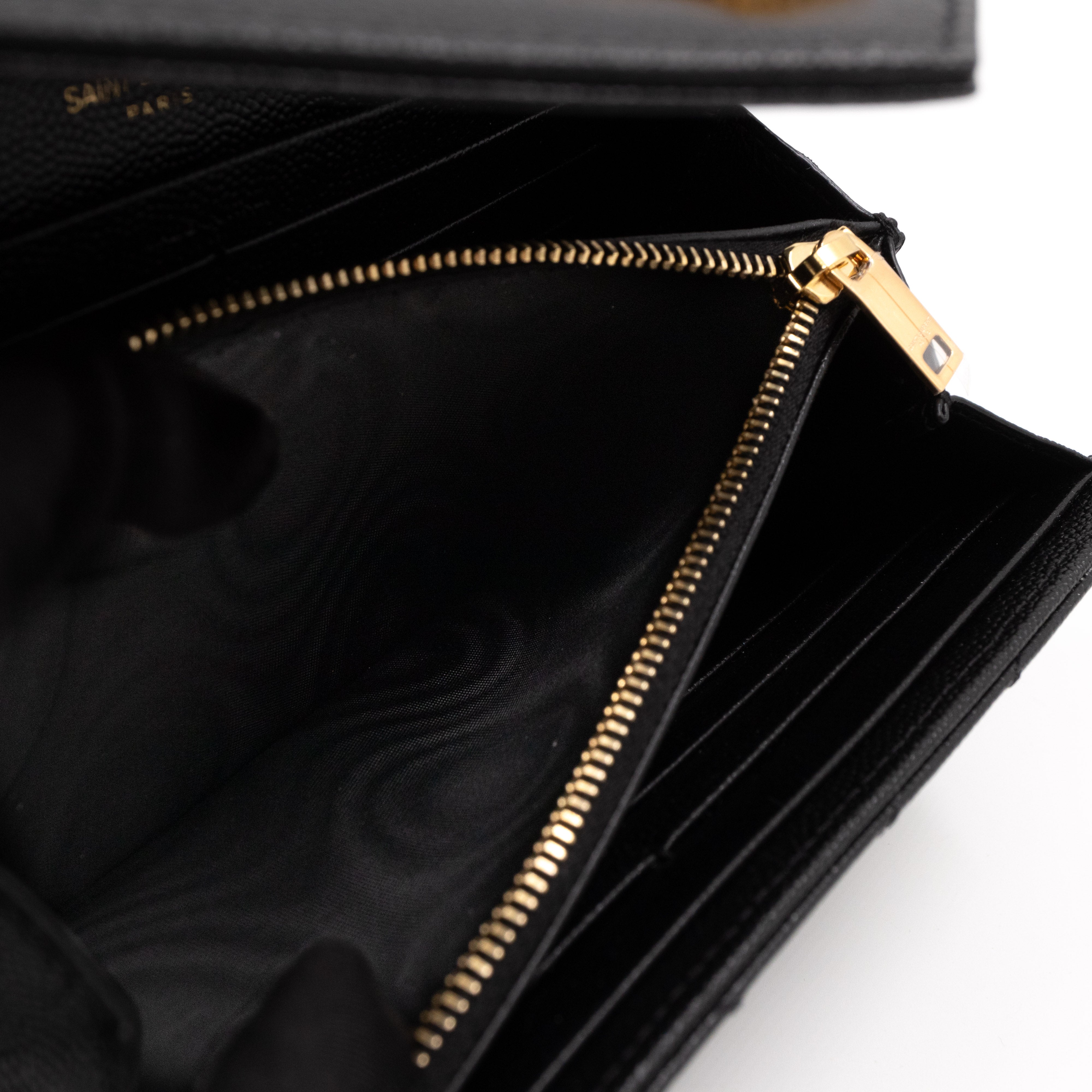 Cassandre Large Flap Wallet Black Leather