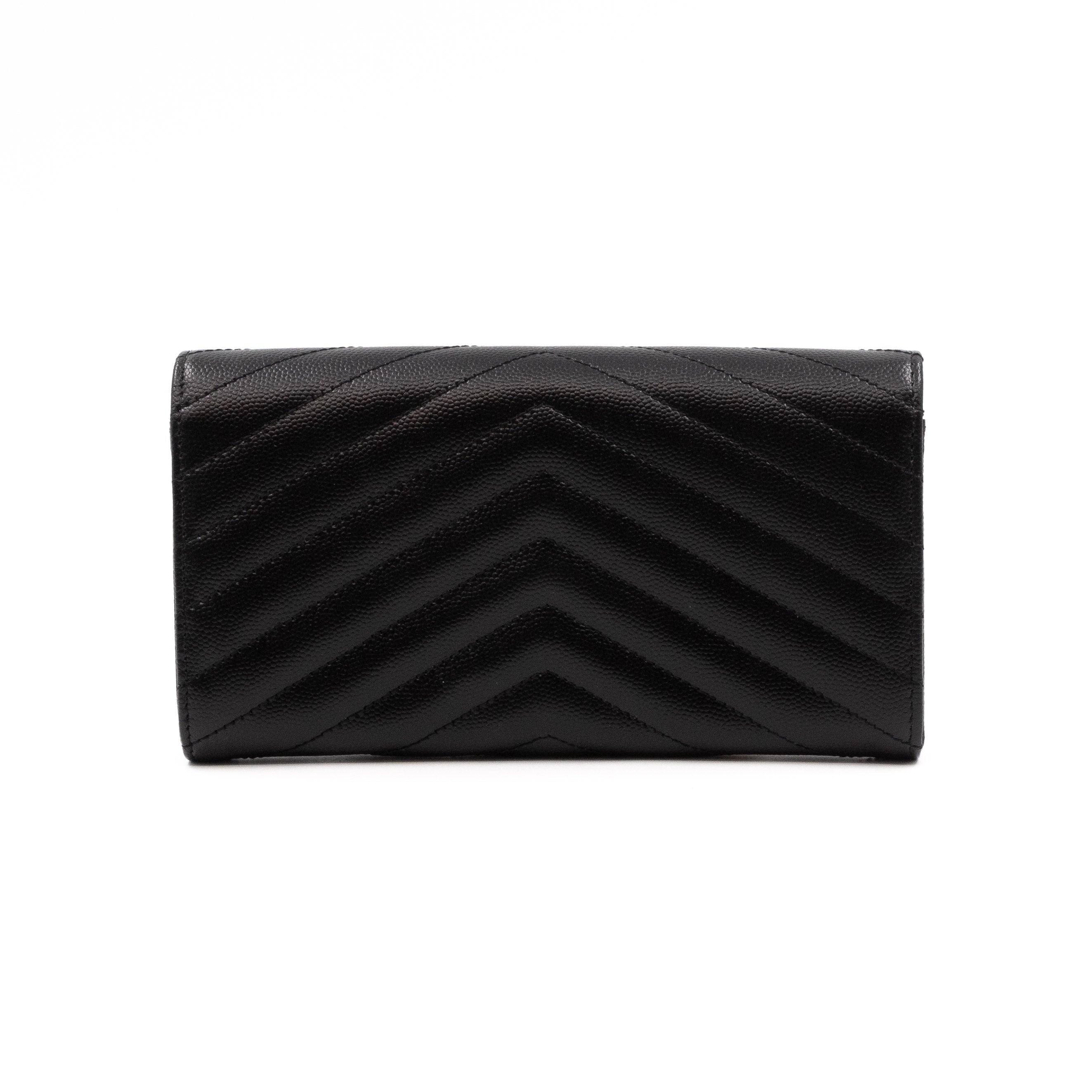 Cassandre Large Flap Wallet Black Leather