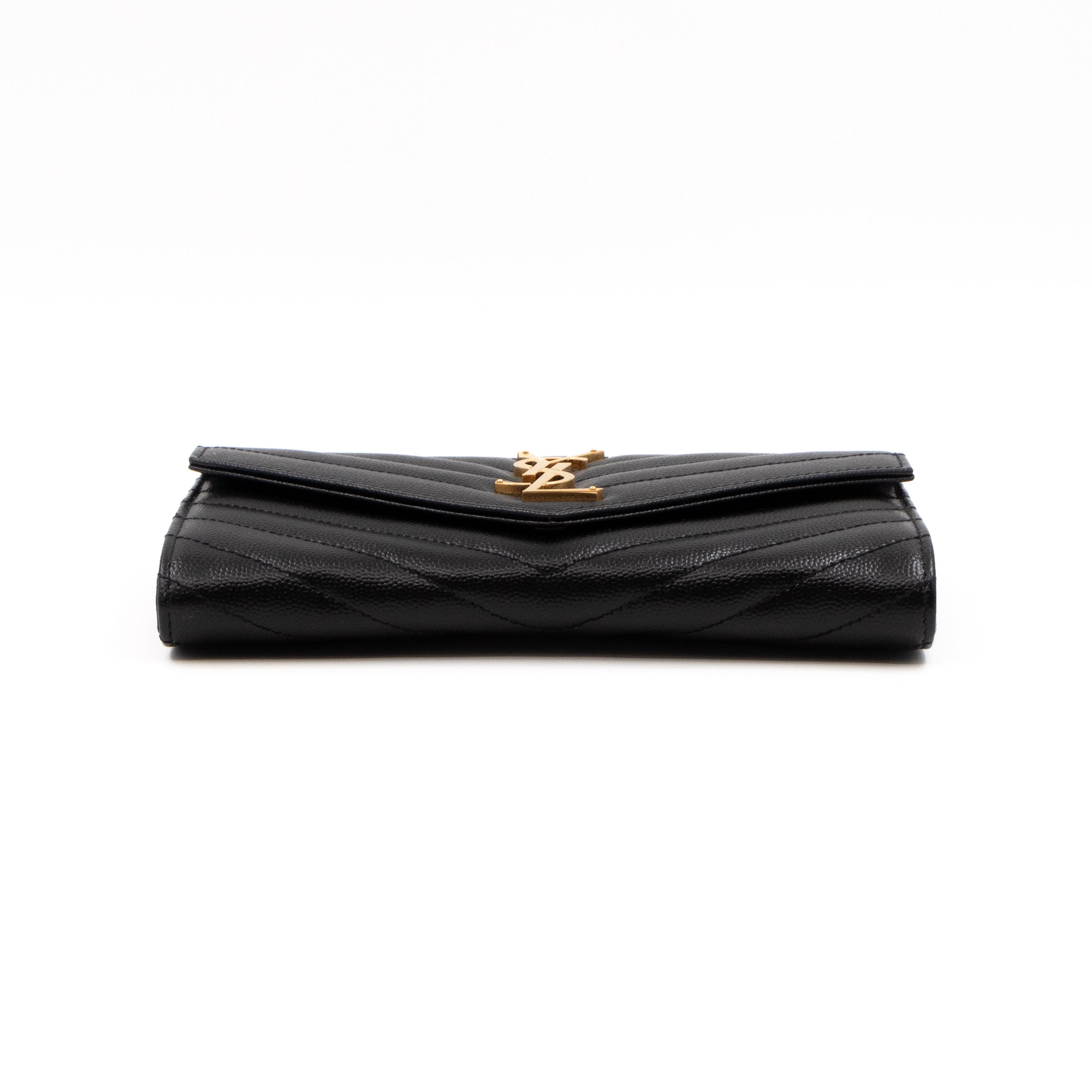 Cassandre Large Flap Wallet Black Leather