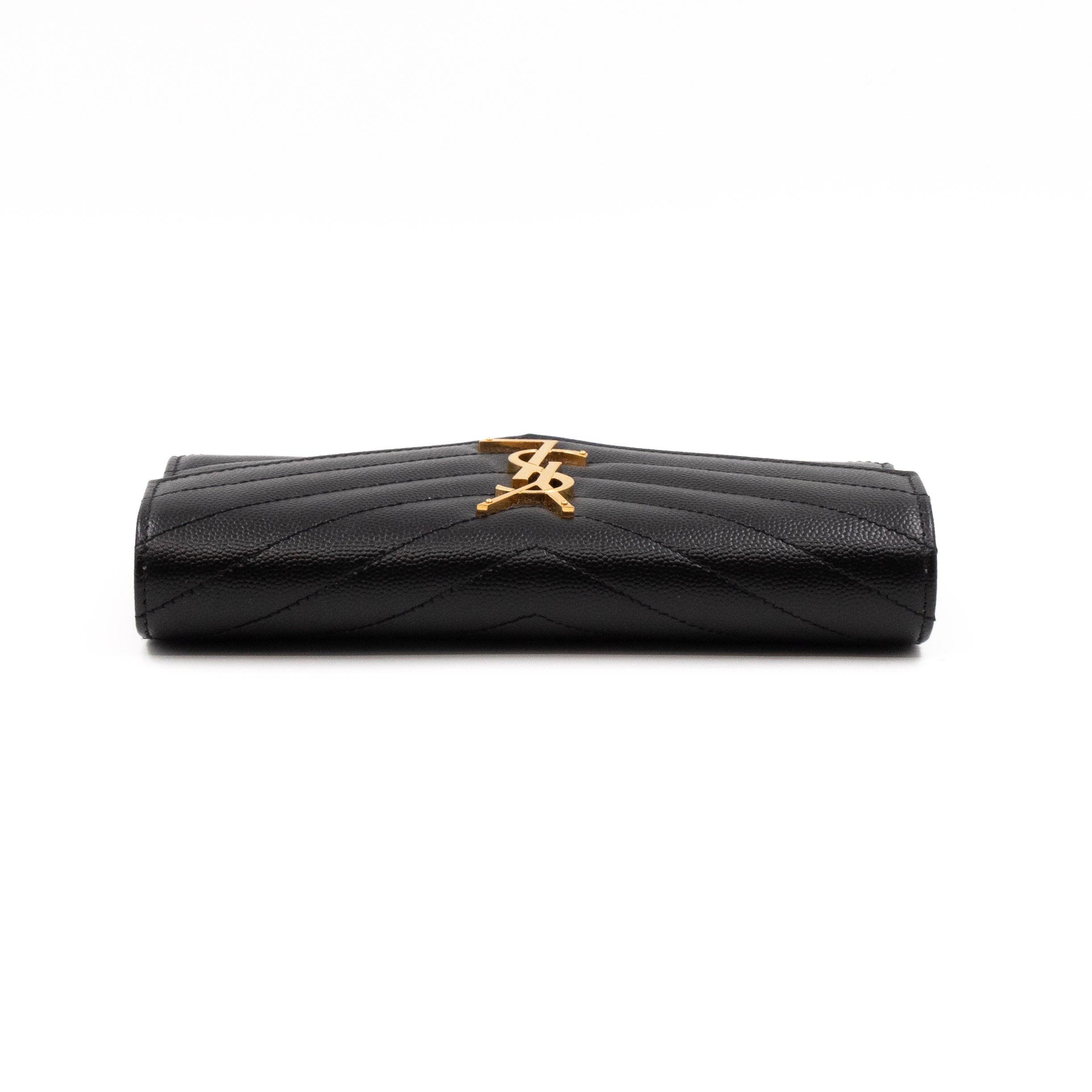 Cassandre Large Flap Wallet Black Leather