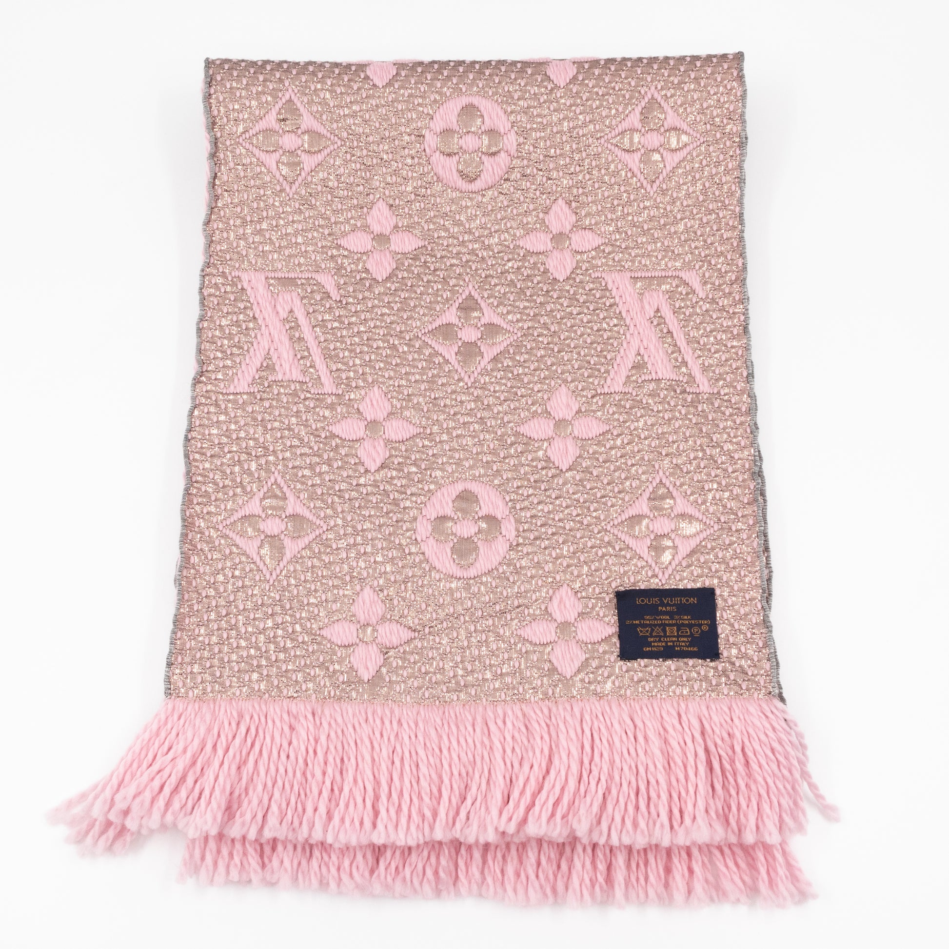 Louis Vuitton Escharpe Logomania Muffler Shine M70466 Wool x Silk Rose  Ballerine Pink GM1129 Ladies