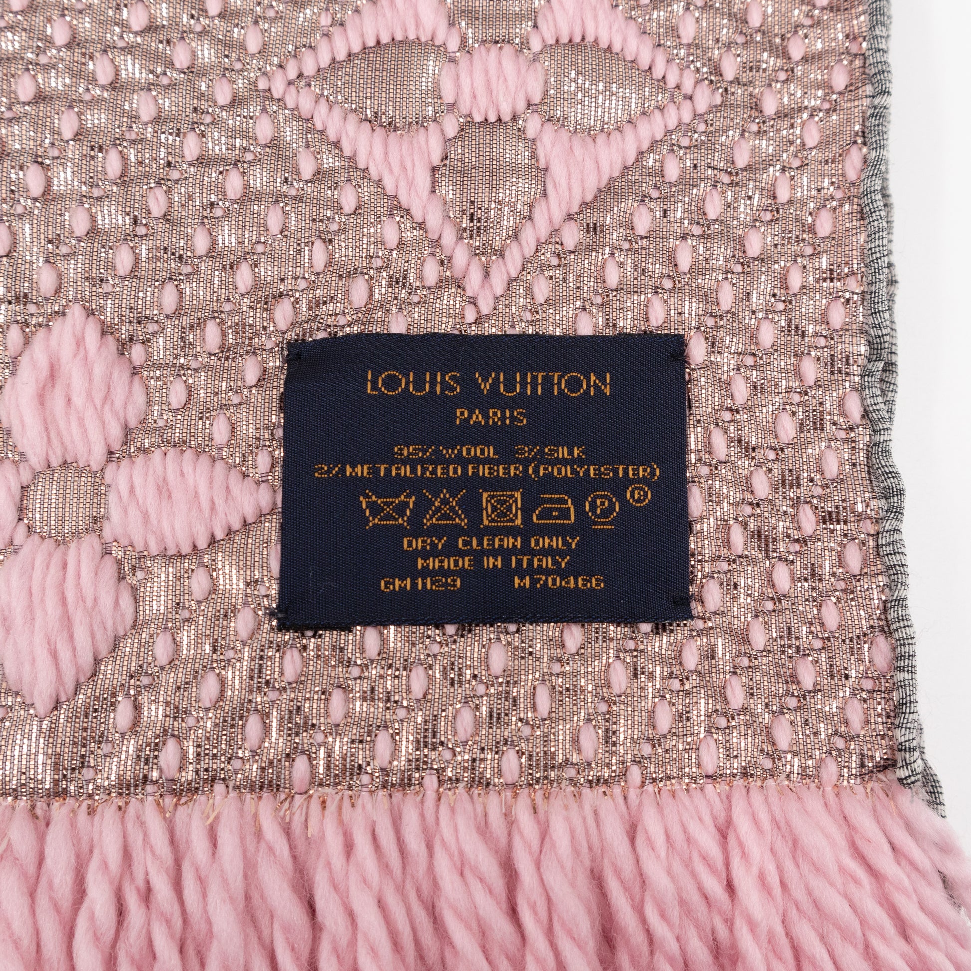 Cachecol Louis Vuitton Logomania Shine Rosa