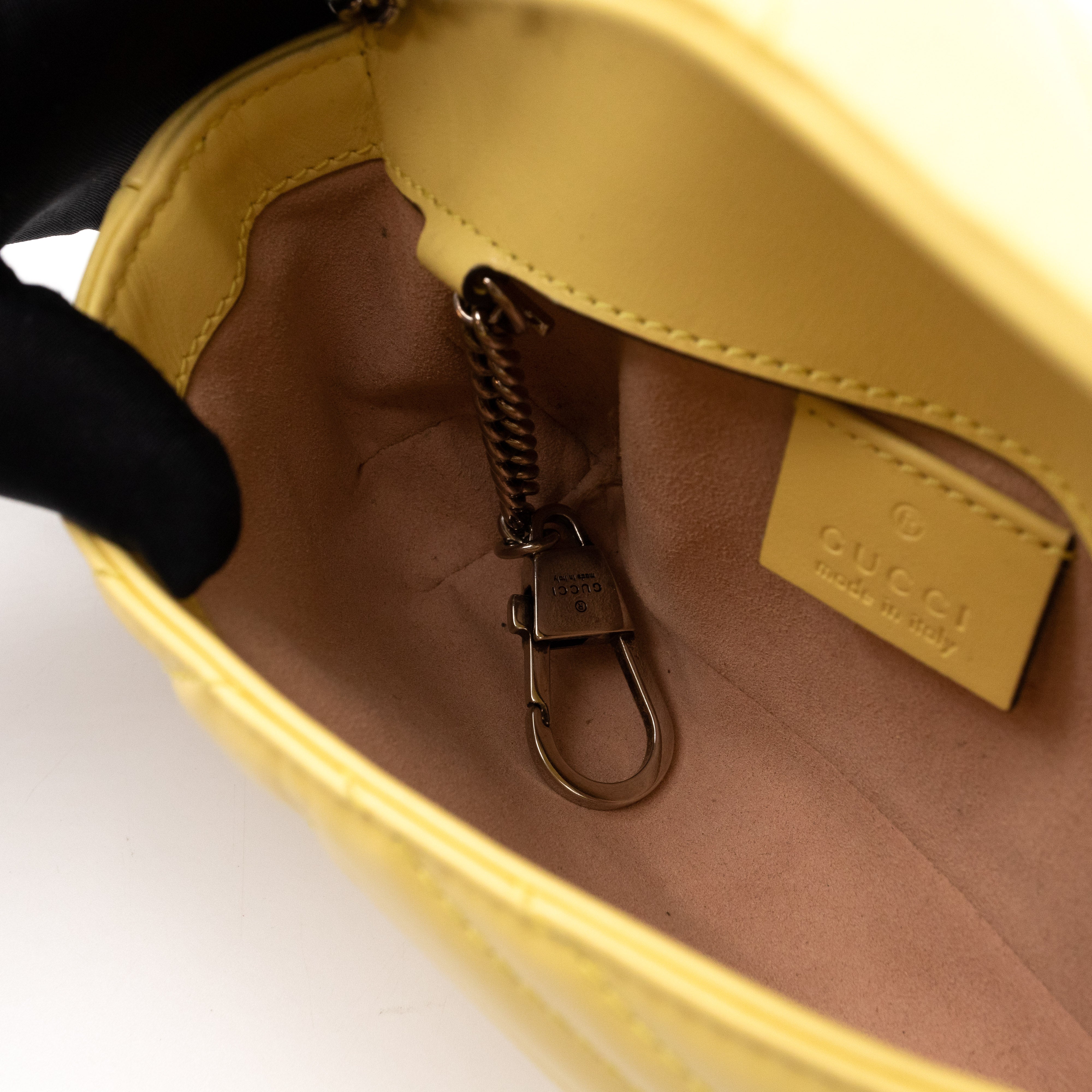 GG Marmont Flap Matelassé Super Mini Yellow