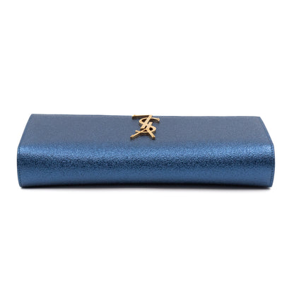 Kate Clutch Blue Metallic Glitter Leather