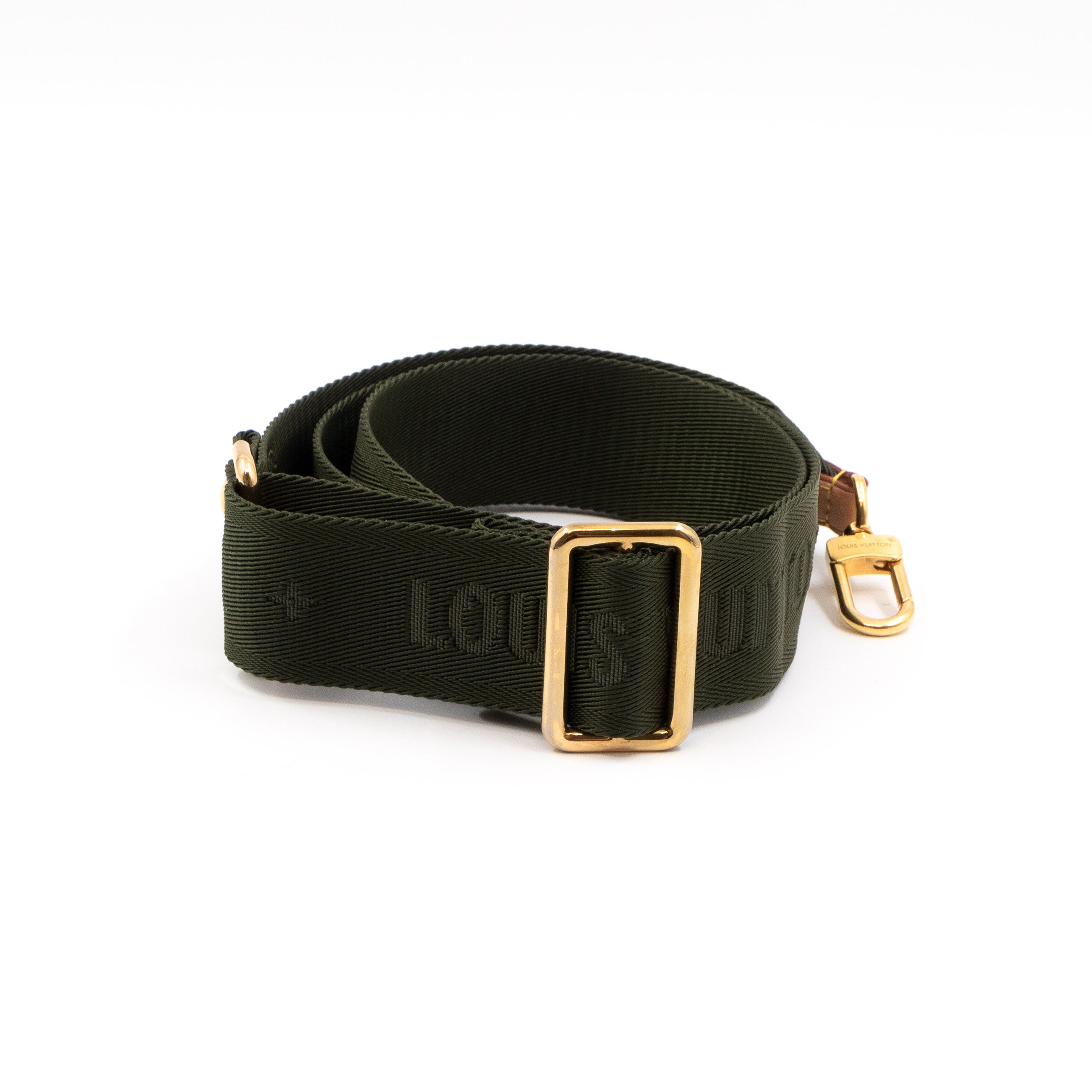 Bandoulière Shoulder Strap Green Khaki Jacquard
