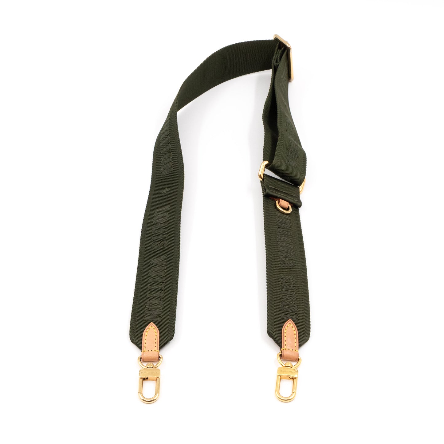 Bandoulière Shoulder Strap Green Khaki Jacquard