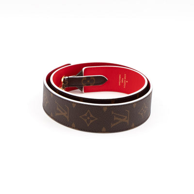 Bandoulière Shoulder Strap Monogram Red Leather