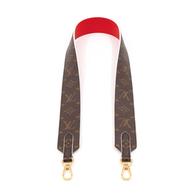 Bandoulière Shoulder Strap Monogram Red Leather
