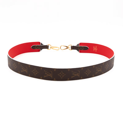 Bandoulière Shoulder Strap Monogram Red Leather