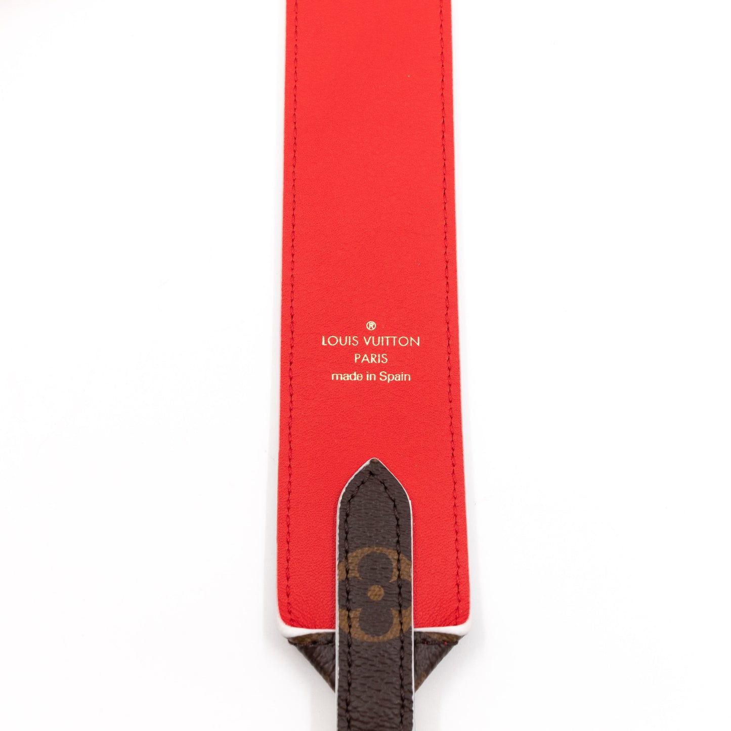Bandoulière Shoulder Strap Monogram Red Leather