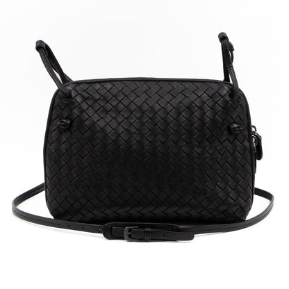 Bottega Veneta Nodini Crossbody Intrecciato Black Leather – Queen