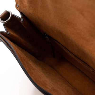 Rockstud Flap Bag Guitar Strap Brown Leather