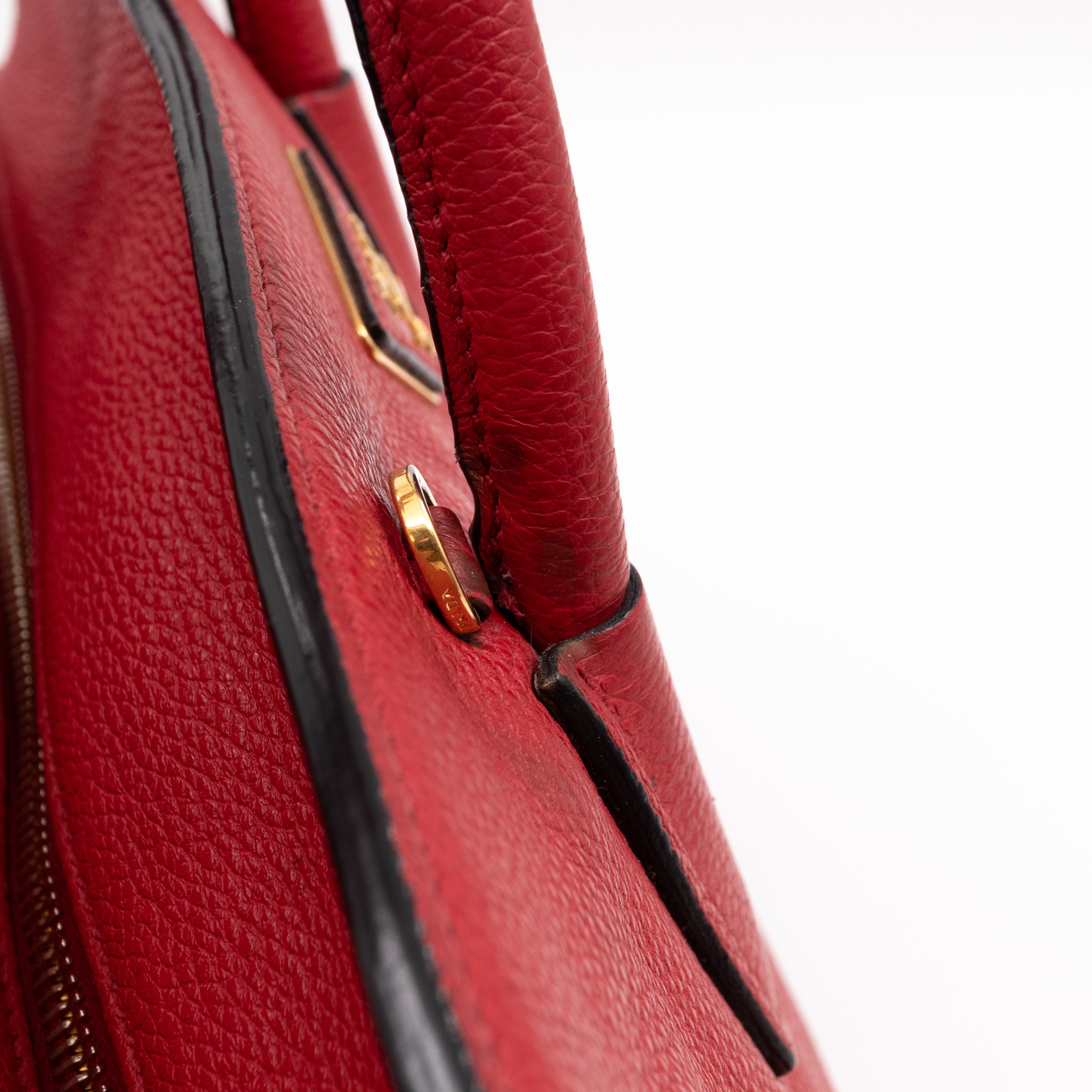 Two Way Tote Bag Fire Red Leather