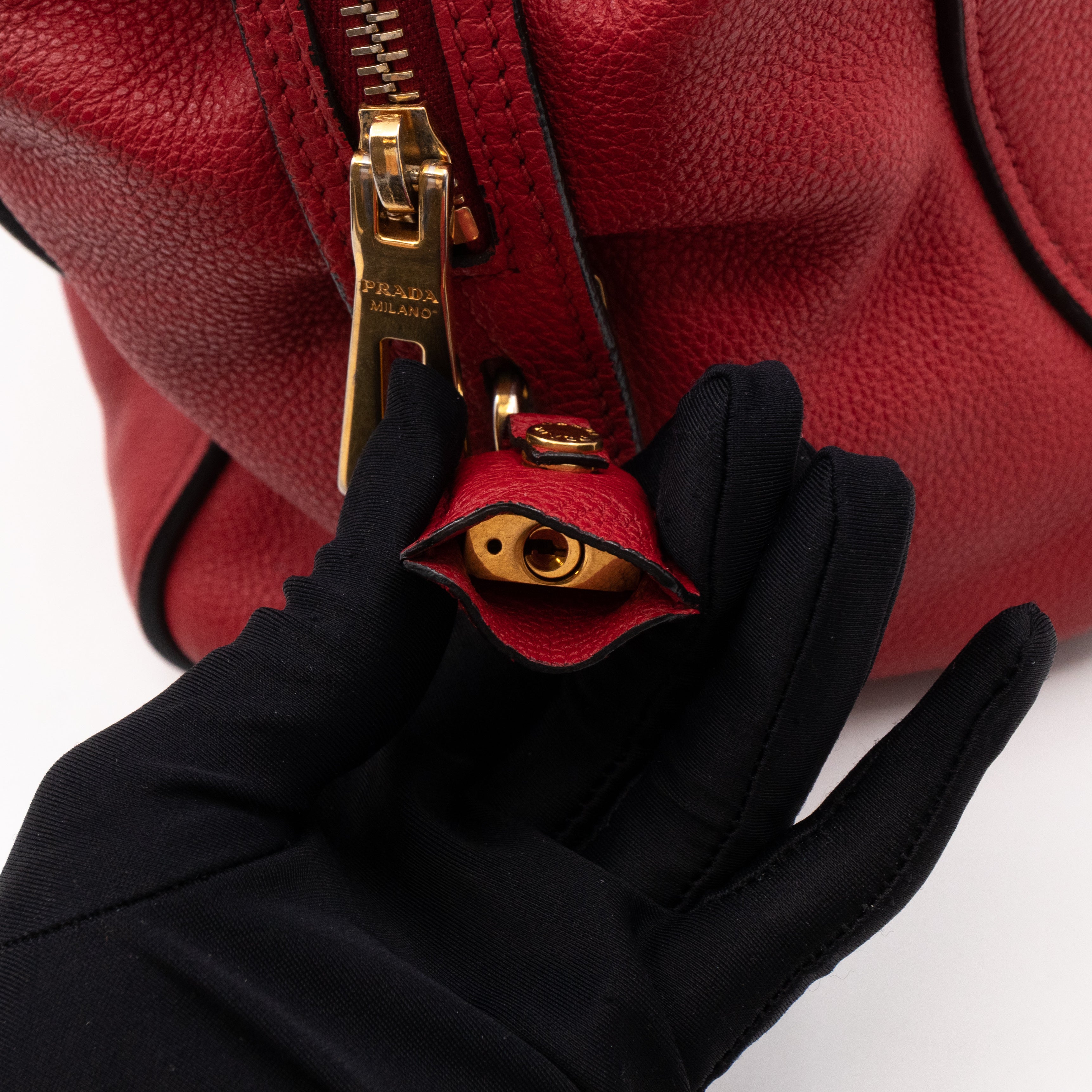 Two Way Tote Bag Fire Red Leather