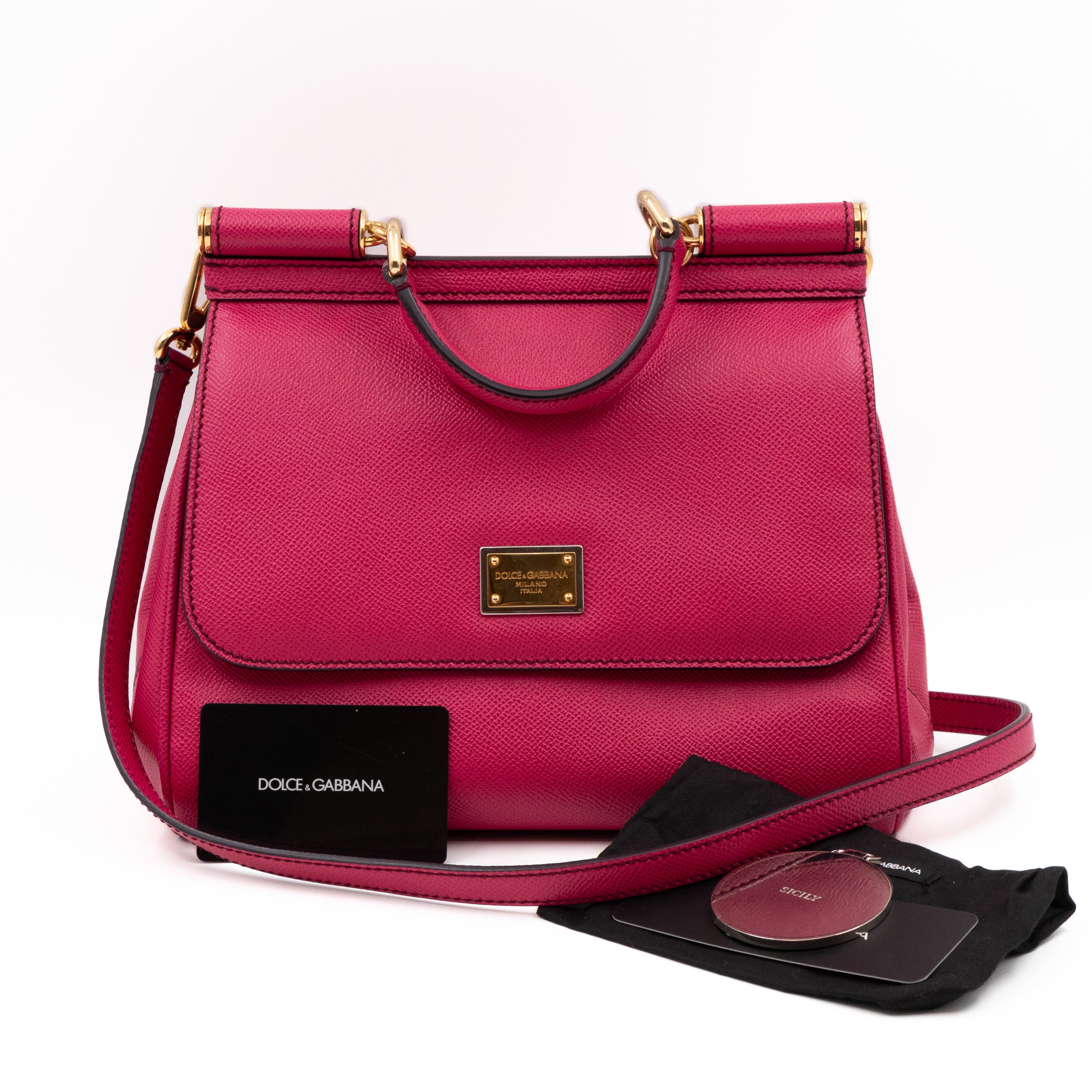 Sicily Medium Dauphine Leather Pink