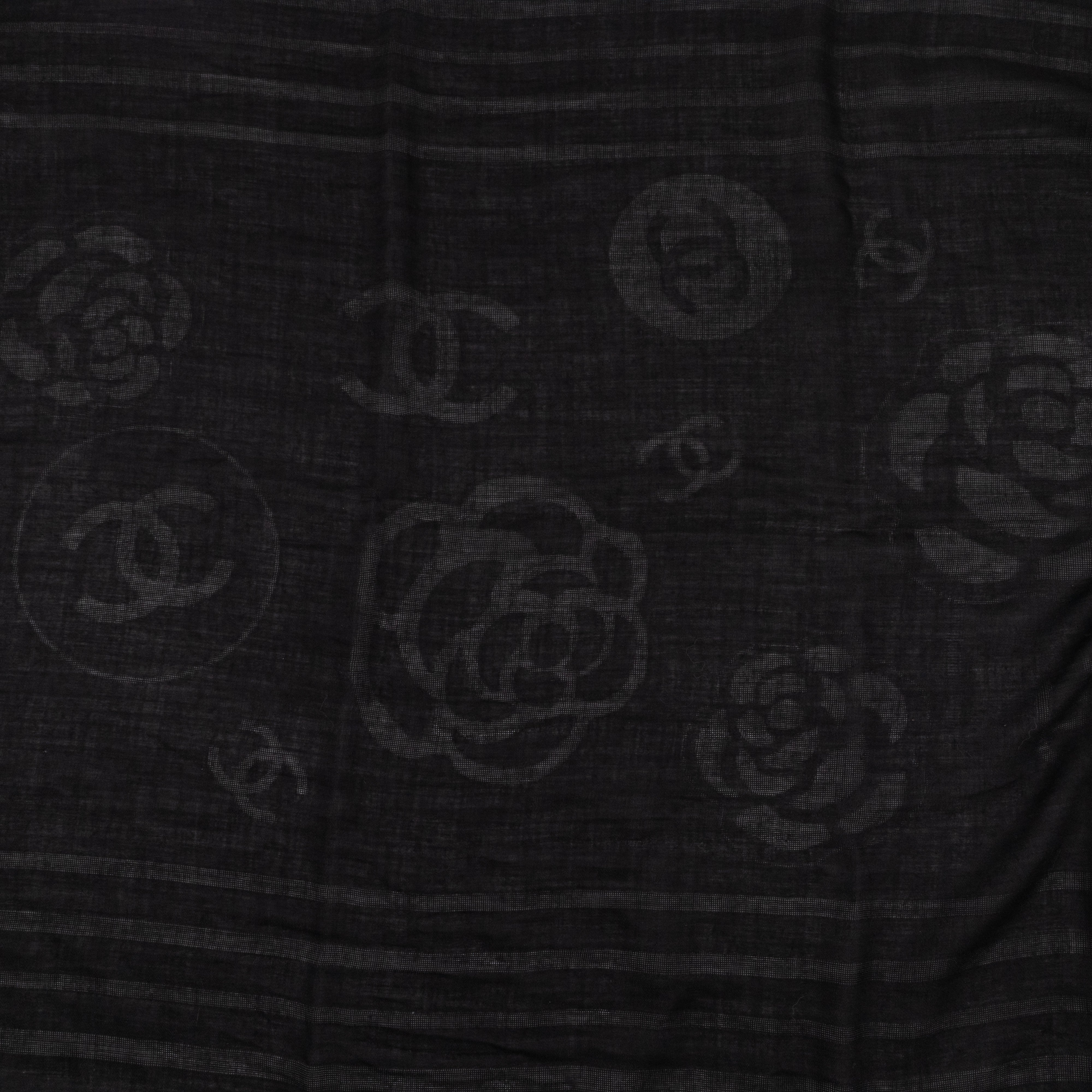 CC Camellia Fringe Cashmere Silk Scarf