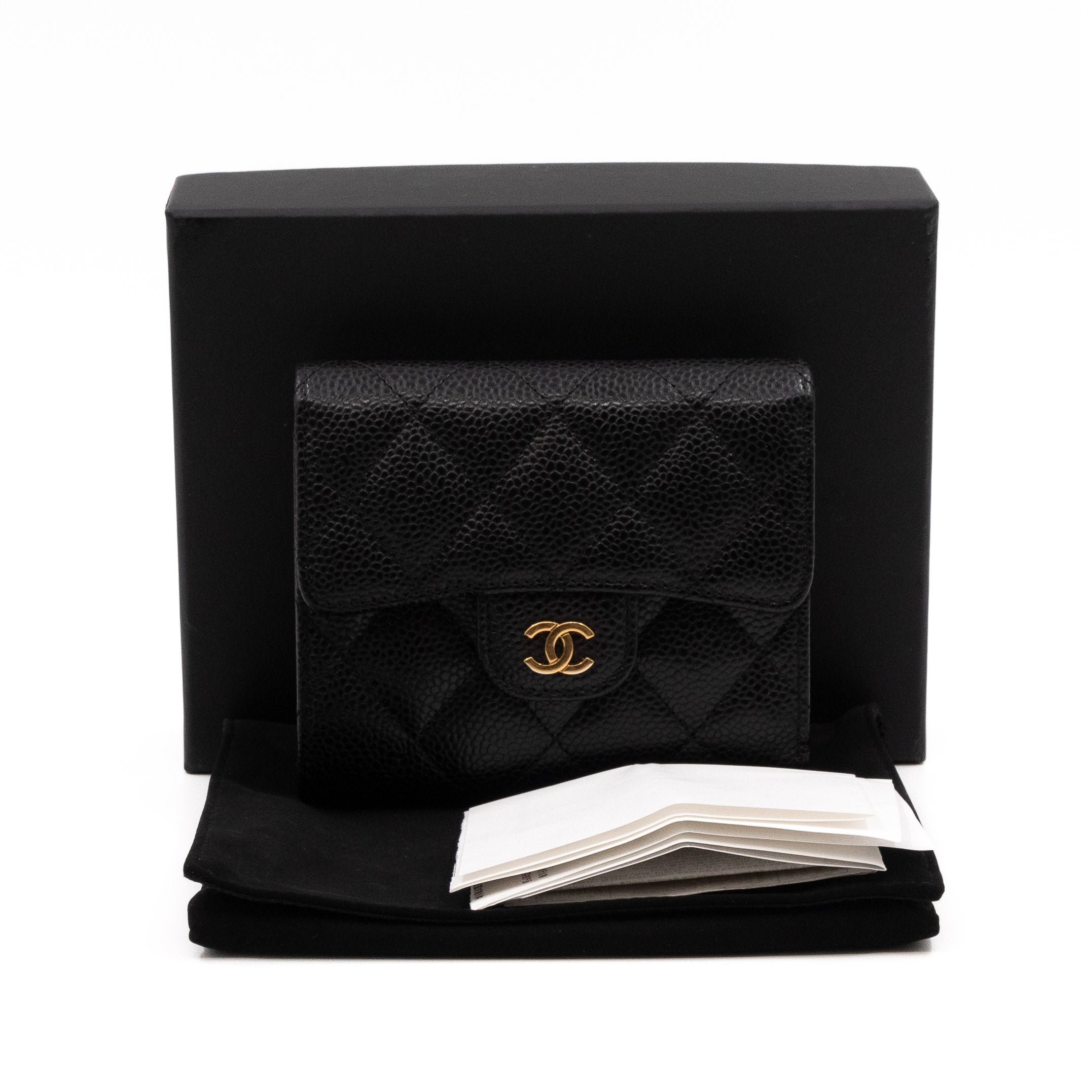 Chanel Chanel Small Classic Flap Wallet Black Caviar Leather