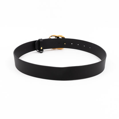 GG Marmont Wide Black Leather Belt 95 cm