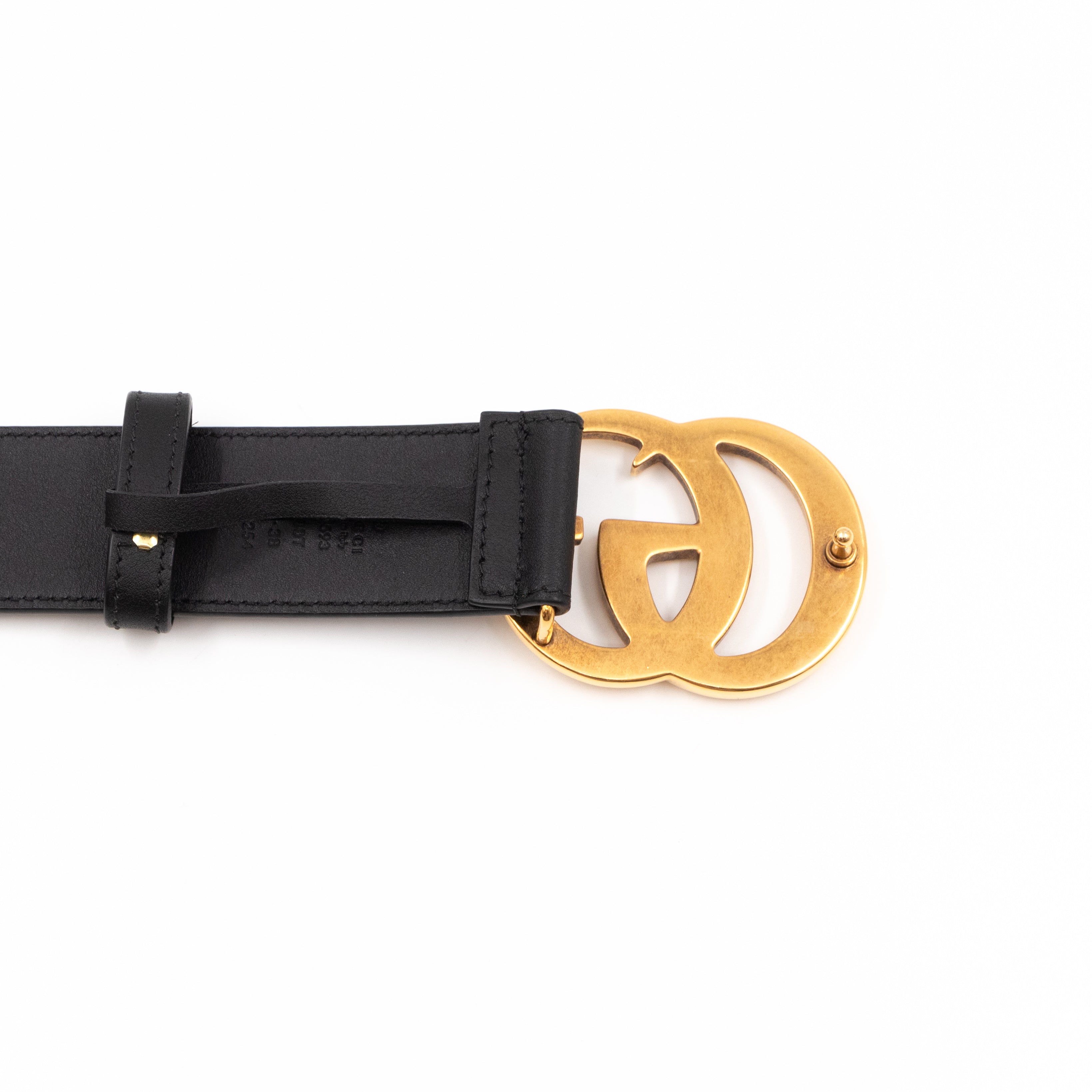 GG Marmont Wide Black Leather Belt 95 cm