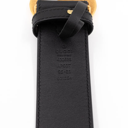 GG Marmont Wide Black Leather Belt 95 cm