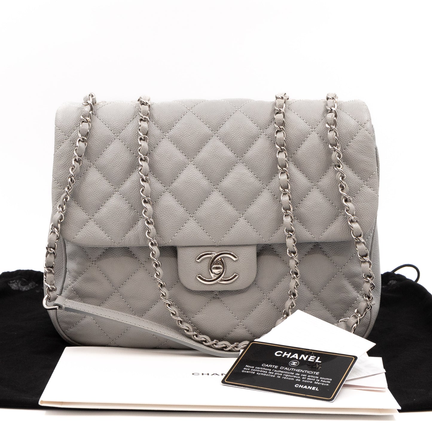 Chanel Grey Caviar Leather Medium Urban Companion Flap Bag Chanel