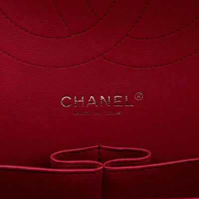 Classic Double Flap Jumbo Red Caviar Leather