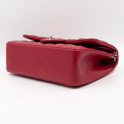 Classic Double Flap Jumbo Red Caviar Leather