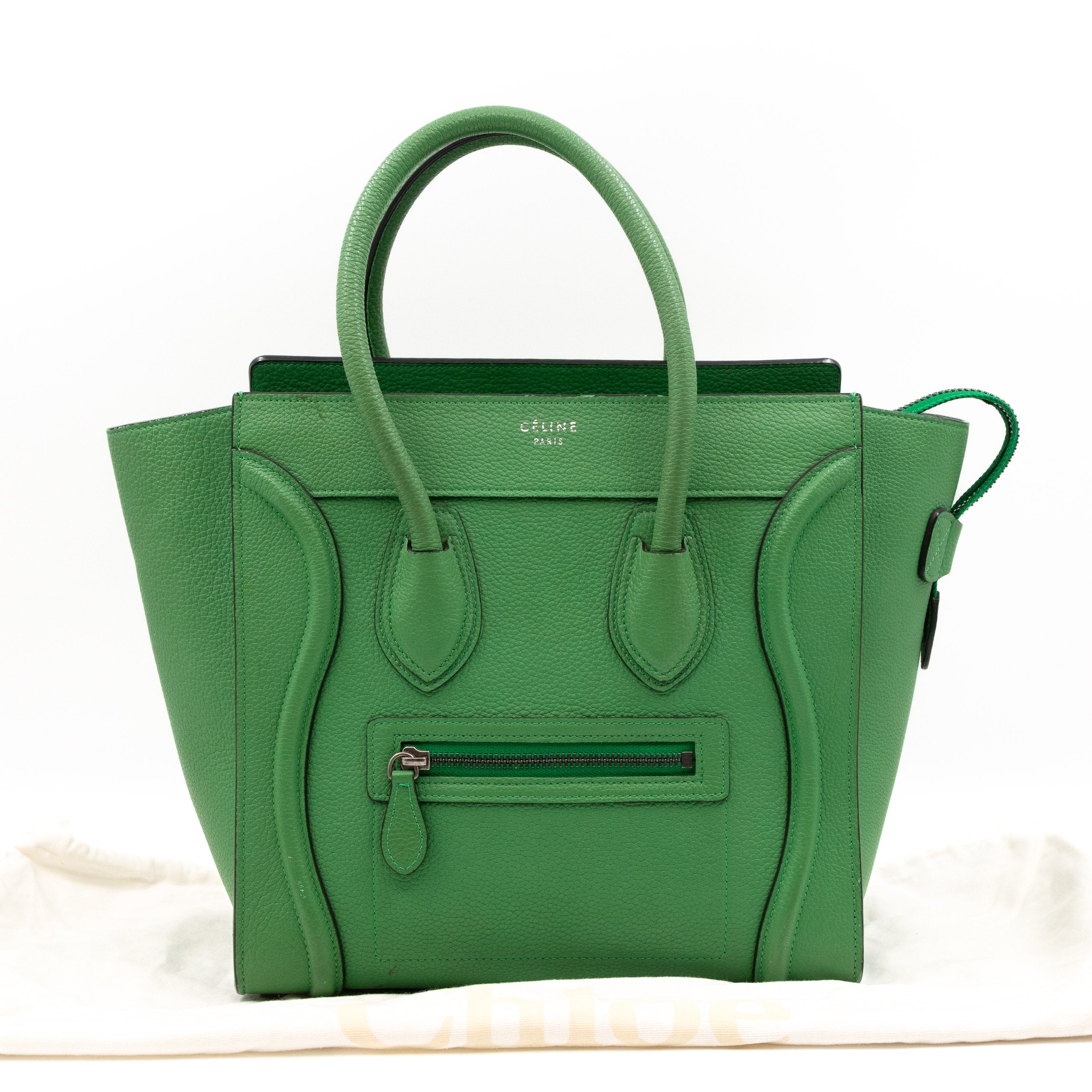 Celine luggage green new arrivals