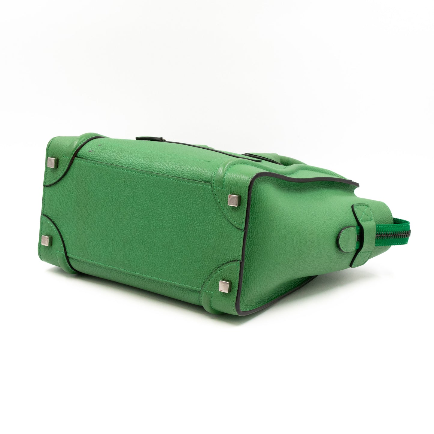 Micro Luggage Green Leather