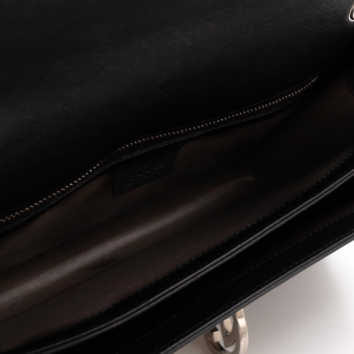 Interlocking GG Flap Bag Polished Calfskin Leather